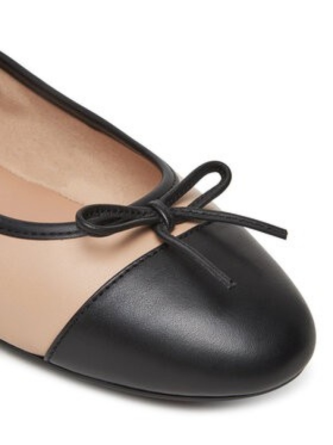 Tommy Hilfiger Baleriny Toe Cap Leather Ballerina FW0FW08759 Écru