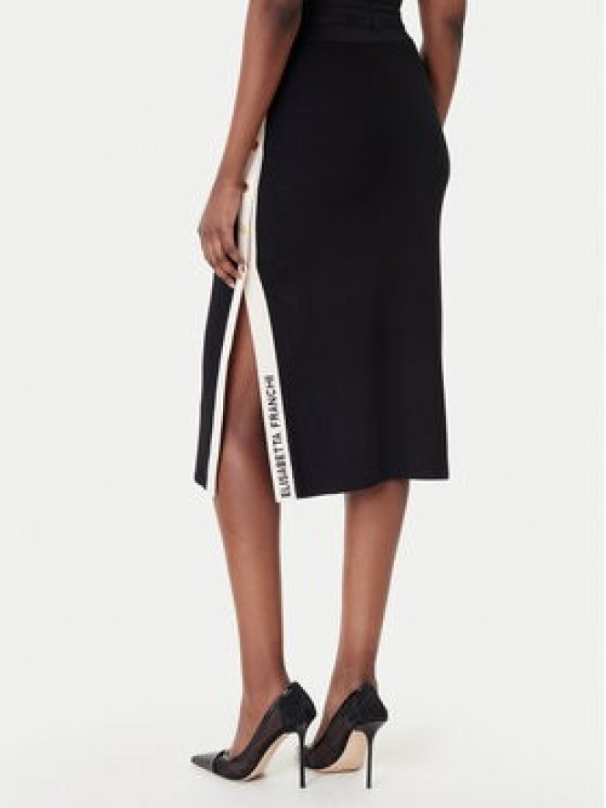 Elisabetta Franchi Spódnica midi GK-27S-61E2-V340 Czarny Regular Fit
