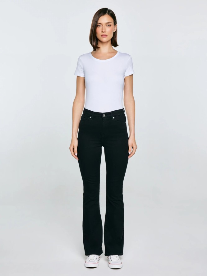 Jeansy damskie czarne Adela Bootcut 908