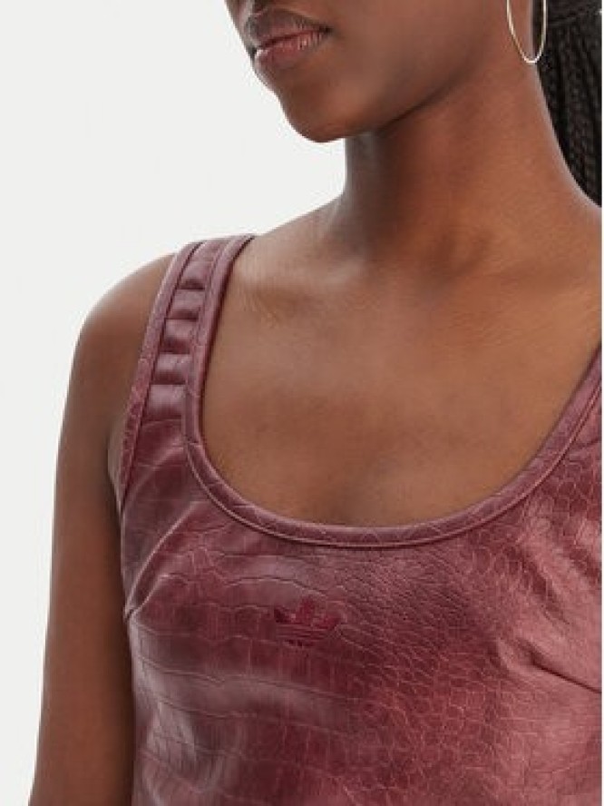 adidas Top Pleather KD8786 Bordowy Slim Fit