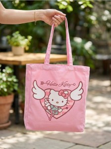 Materiałowa torba shopper Hello Kitty - różowy