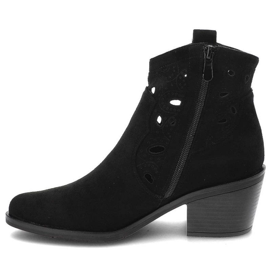 Czarne Botki S.Barski Modne Kowbojki Damskie
