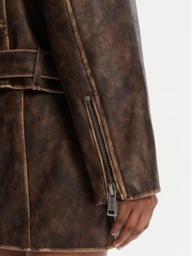 Guess Kurtka z imitacji skóry W5YL04 WHDI0 Brązowy Regular Fit