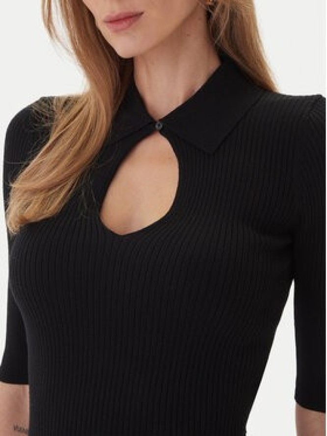 KAOS Sweter RI1NT053 0001 Czarny Regular Fit