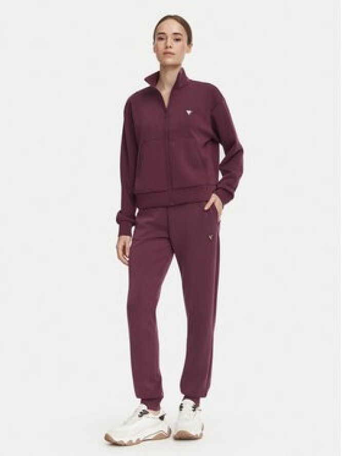 Guess Spodnie dresowe V4YB08 KCAY2 Bordowy Regular Fit