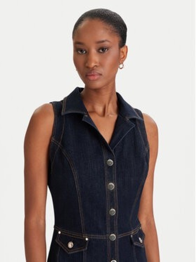 Guess Sukienka jeansowa W5YK24 D5PW1 Granatowy Regular Fit