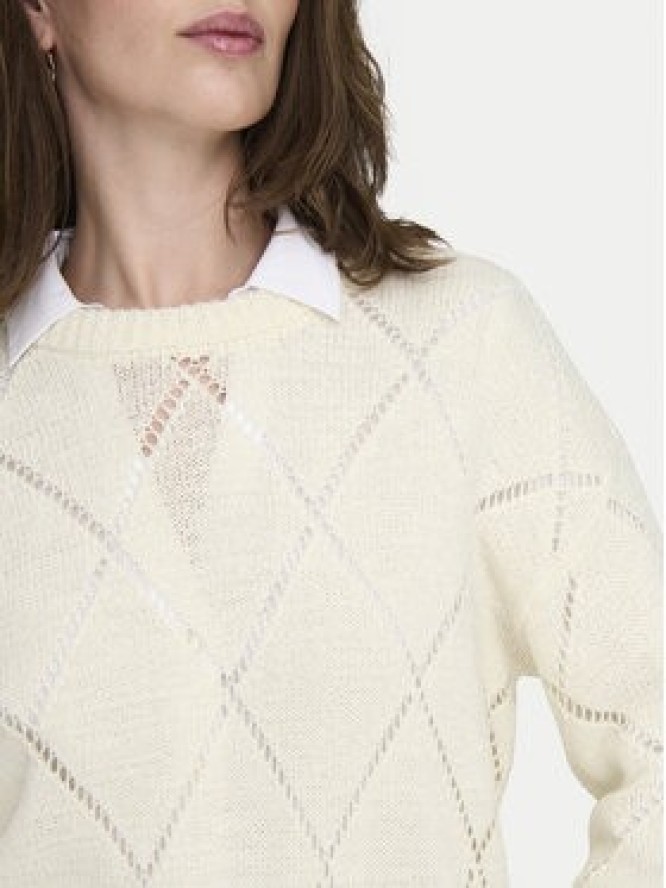 ONLY Sweter Geena 15339575 Écru Relaxed Fit