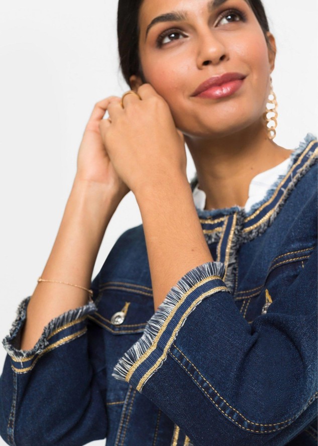 Kurtka dżinsowa z frędzlami