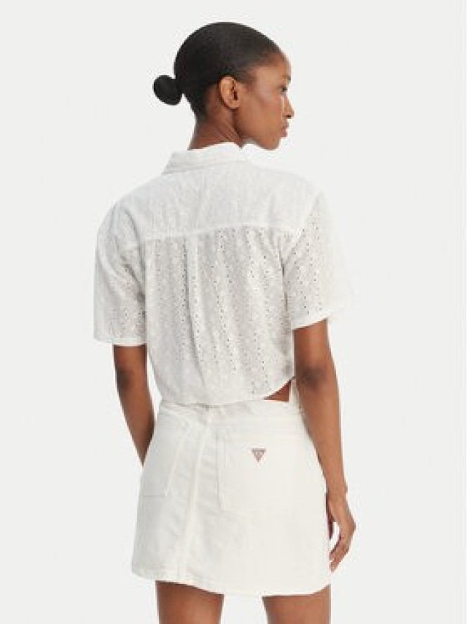 Guess Koszula W6GHA3 WO331 Biały Regular Fit