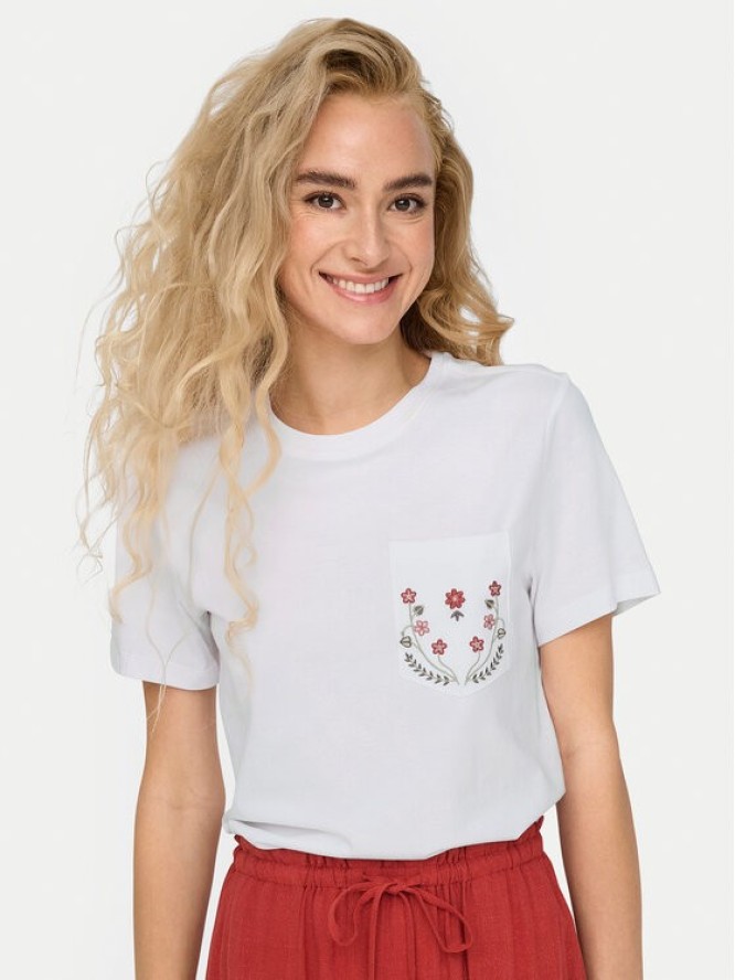 ONLY T-Shirt Polly 15317989 Biały Regular Fit