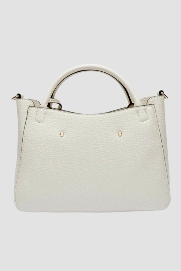 GUESS Biała torebka damska klasyczna SML Girlfriend Satchel