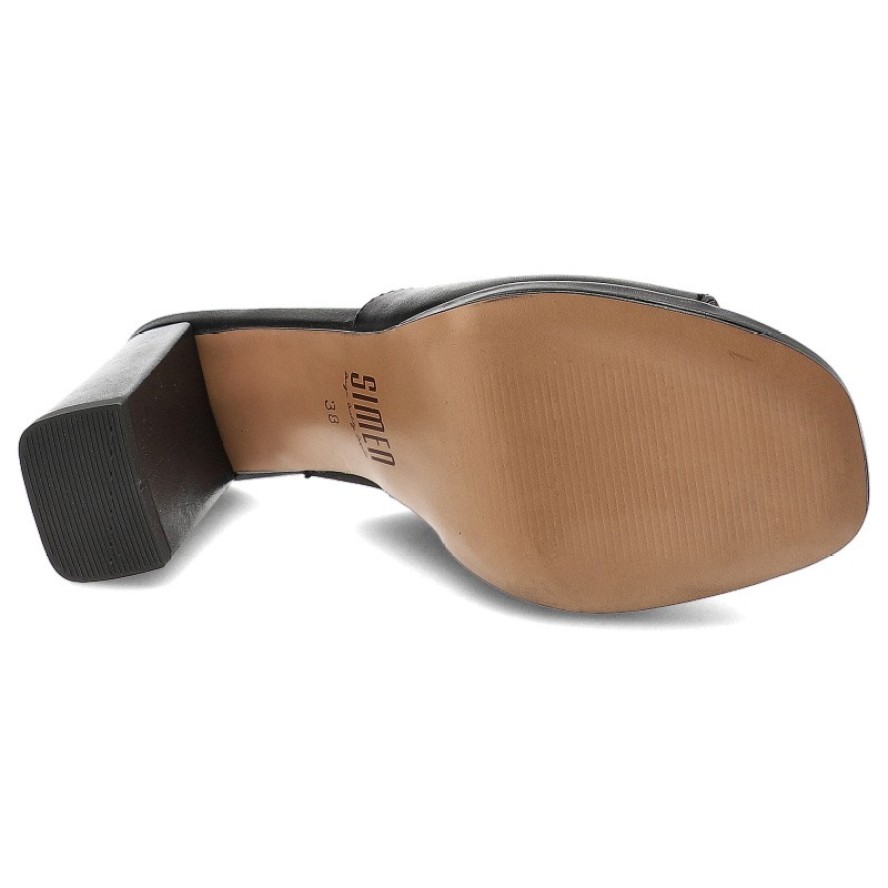 Czarne Klapki Simen Modne Obuwie Damskie