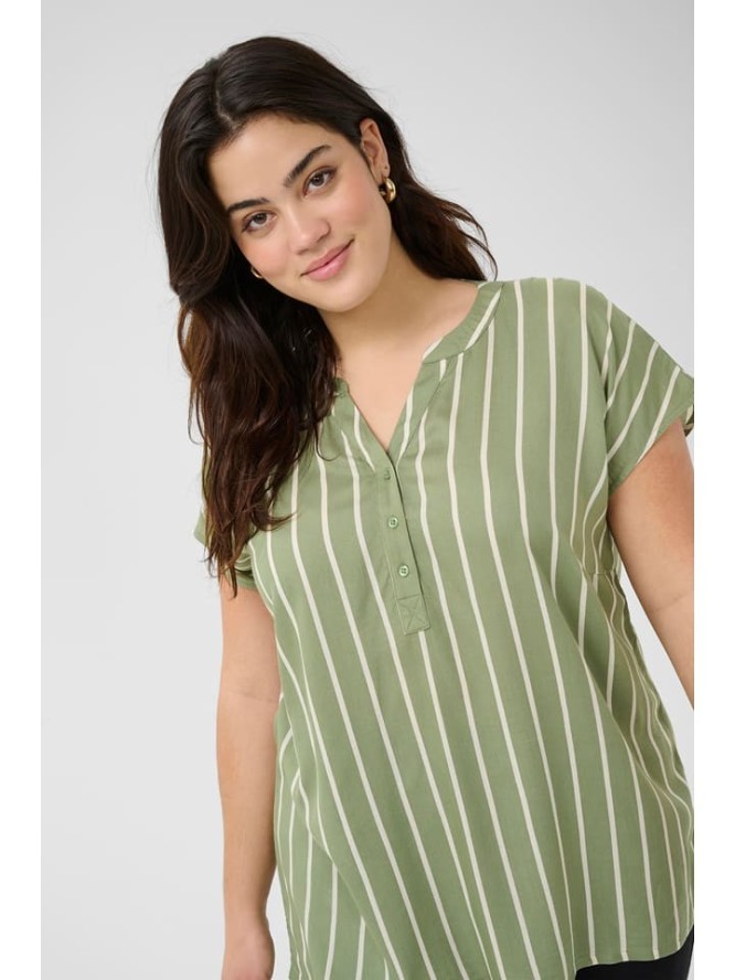 KAFFE curve Bluzka w kolorze zielono-kremowym rozmiar: 44