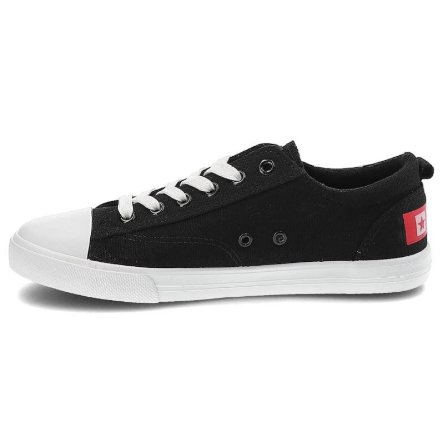 Trampki damskie Big Star, materiałowe i sportowe, czarne, DD274877