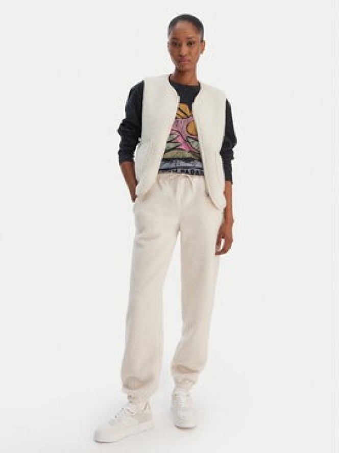 Roxy Spodnie dresowe Waves Of Warmths ERJNP03674 Écru Regular Fit