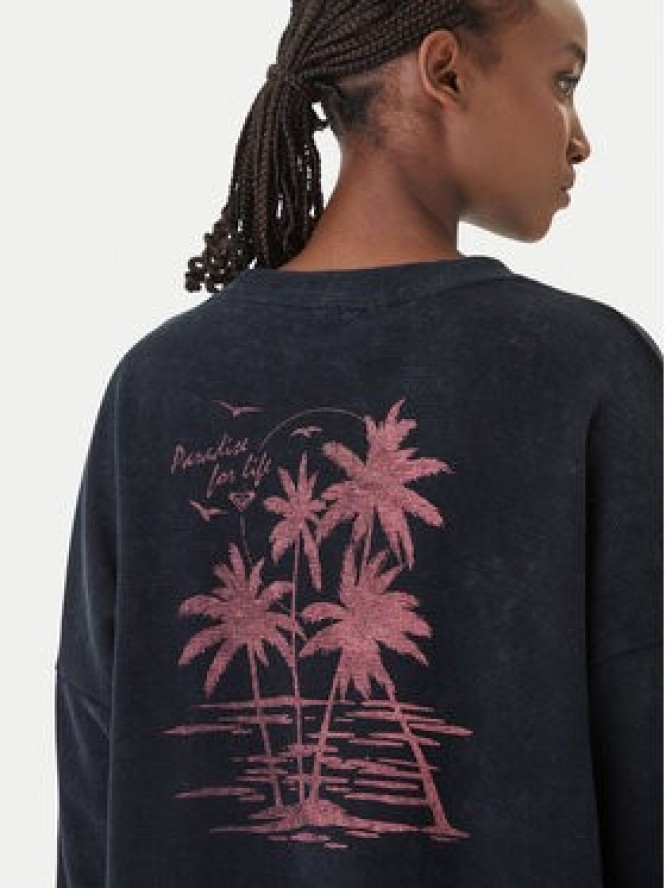 Roxy Bluzka Eastside Midweight ERJKT04381 Czarny Boxy Fit