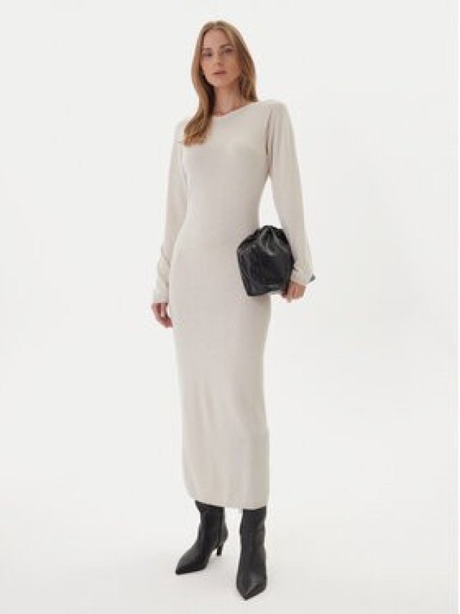 Kontatto Sukienka dzianinowa 3M0964C Écru Slim Fit