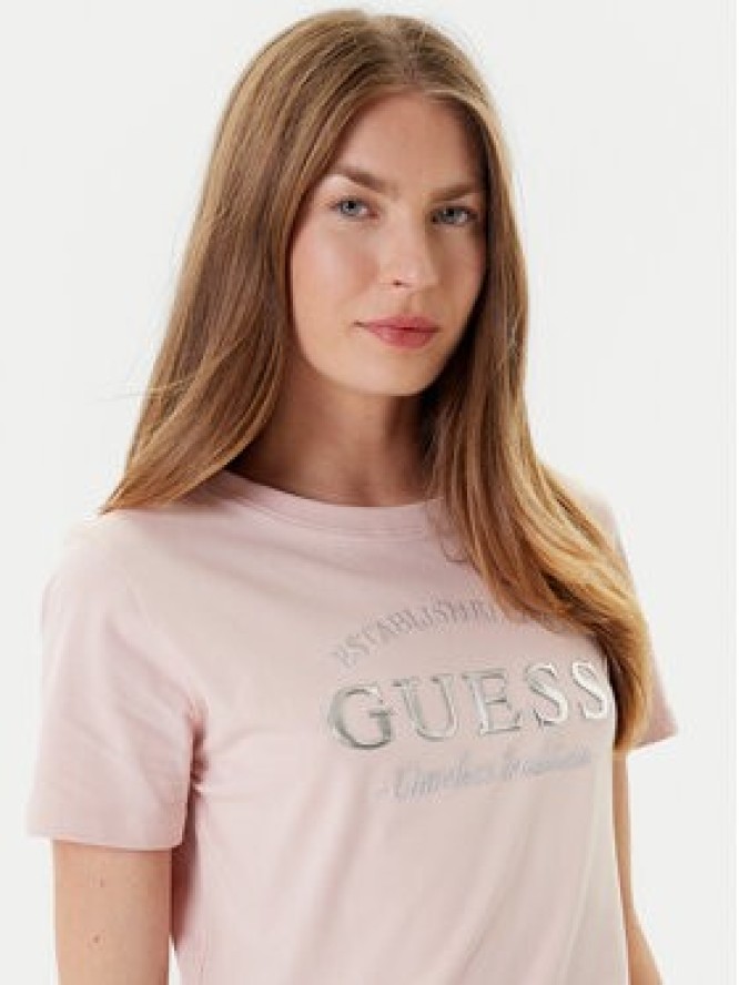 Guess T-Shirt V5YI12 J1314 Różowy Regular Fit