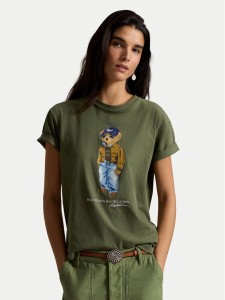 Polo Ralph Lauren T-Shirt 211B17806001 Zielony ciemny Regular Fit
