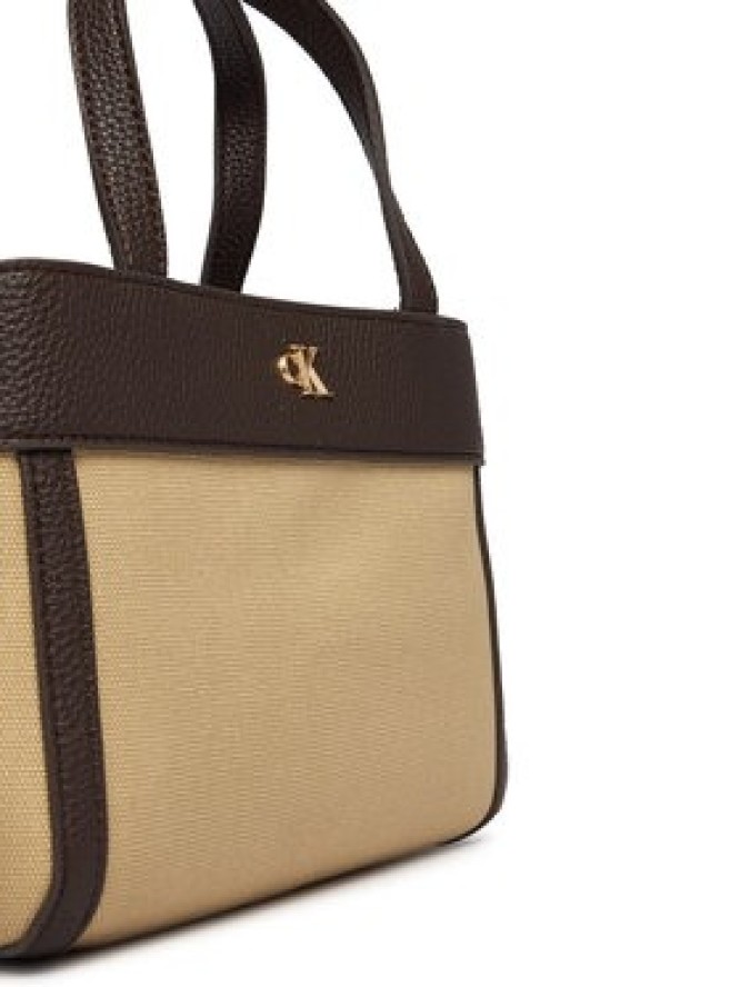 Calvin Klein Torebka Ck Canvas Mini Tote Crossbody LV04F3504G Brązowy