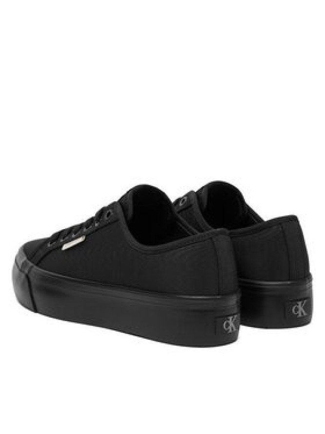 Calvin Klein Sneakersy Vulc Flatform Lace Up Moire YW0YW02012 Czarny