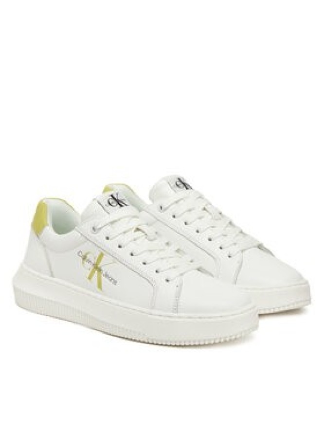 Calvin Klein Jeans Sneakersy Chunky Cupsole Laceup Mon Lth YW0YW00823 Biały