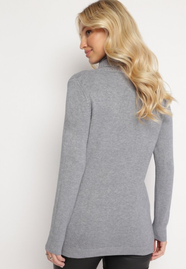 Szary Golf z Miękkiej Dzianiny Oamperie