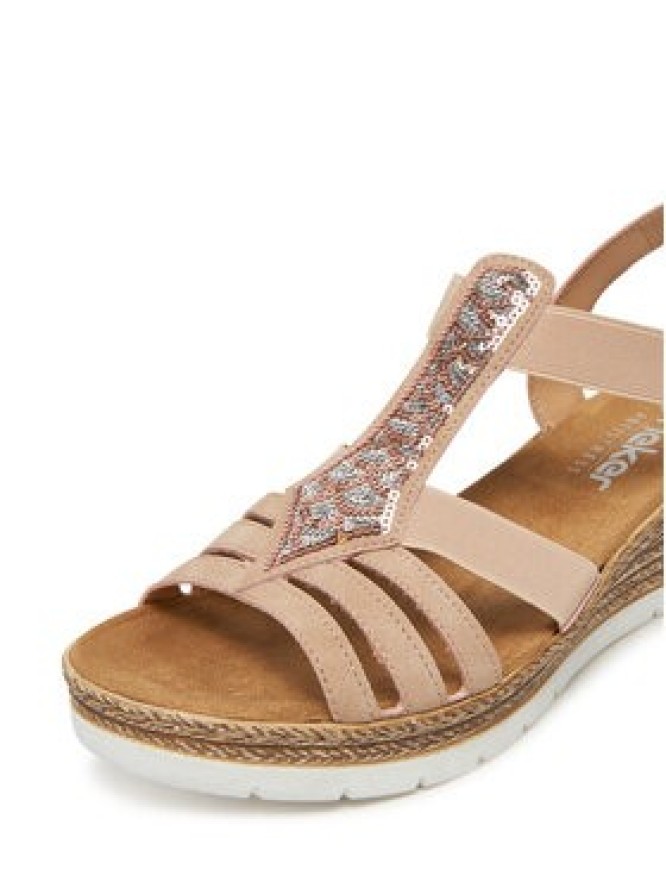 Rieker Sandały 61913-31 Różowy