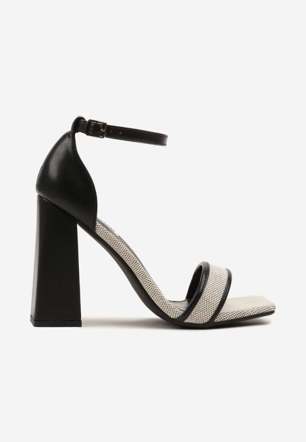 Czarne Sandały na Obcasie w Klasycznym Stylu Odirisse