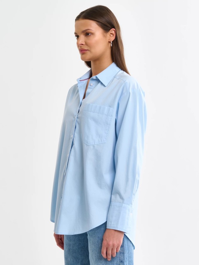 Koszula damska oversize niebieska Lamesa 400