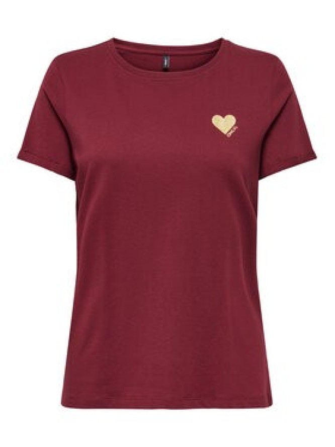 ONLY T-Shirt Kita 15244714 Bordowy Regular Fit