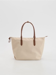 Tkaninowa torebka shopper - beżowy