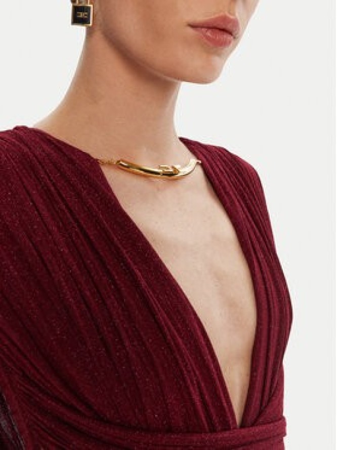 Elisabetta Franchi Sukienka wieczorowa AB-R15-56E2-V690 Bordowy Regular Fit