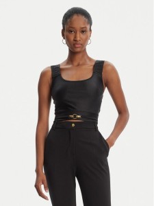 Just Cavalli Top Crop Element 79PAM2A6 Czarny Slim Fit