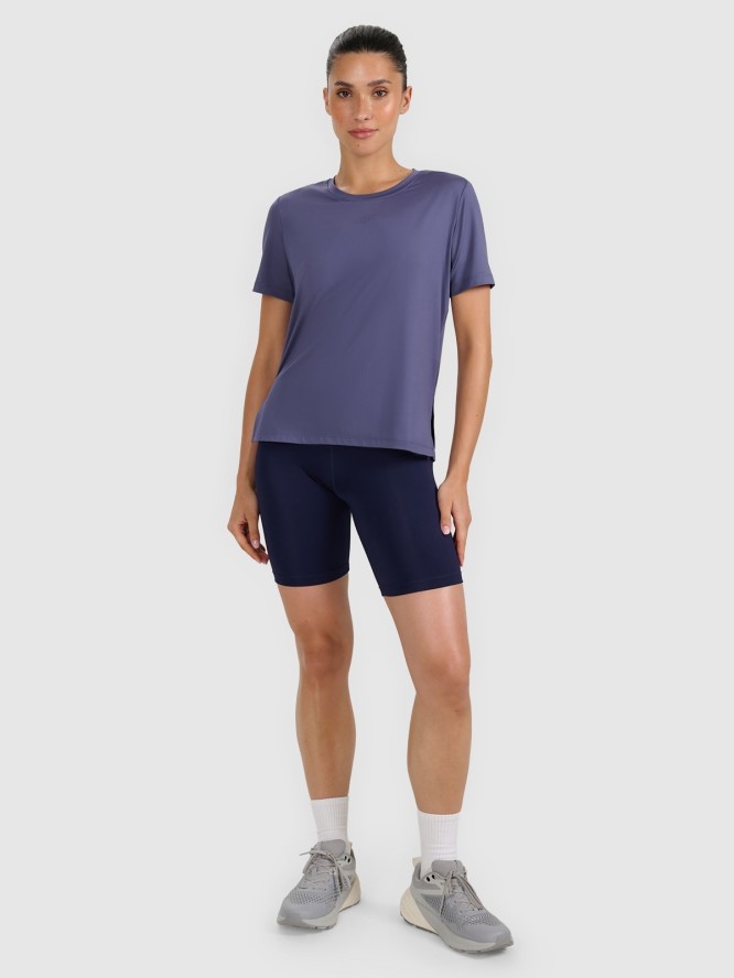 4F Koszulka treningowa regular szybkoschnąca damska - granatowa XL