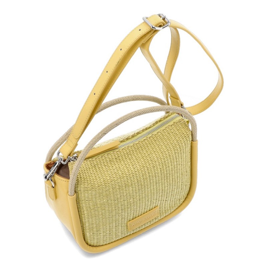 Żółta Torebka Pepe Moll Stylowy Kuferek Damski