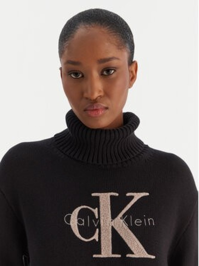 Calvin Klein Jeans Golf Chenille Monologo LV047D354G Czarny Regular Fit