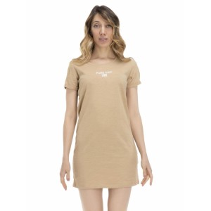 Damski T-shirt maxi w odcieniach ziemi