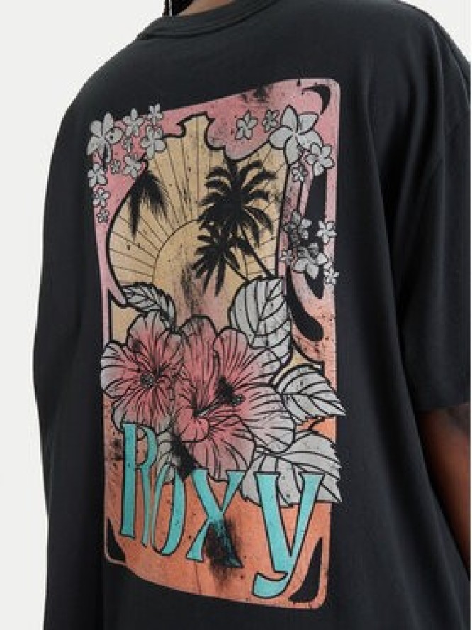 Roxy T-Shirt Talloversize Washed ERJZT06081 Czarny Oversize