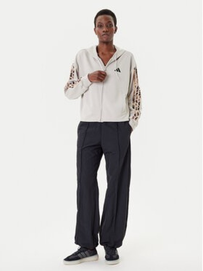 adidas Bluza Animal Print 3-Stripes JM1860 Beżowy Loose Fit