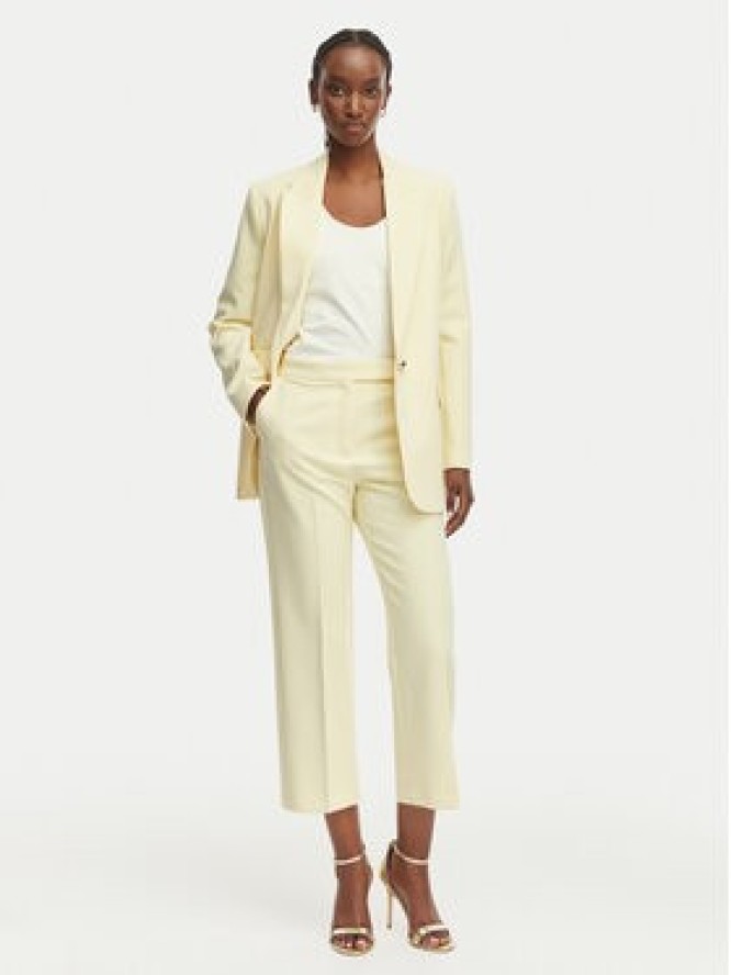 Morgan Spodnie materiałowe 261-PVADO.F Żółty Regular Fit