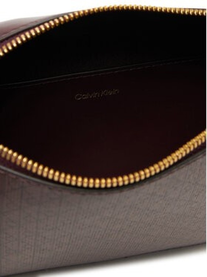 Calvin Klein Torebka Emblem Aop Elongated Camera Bag LV04F3268G Bordowy
