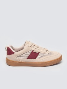 sneakersy damskie z czerwonymi wstawkami jasnoróżowe tt274760 600