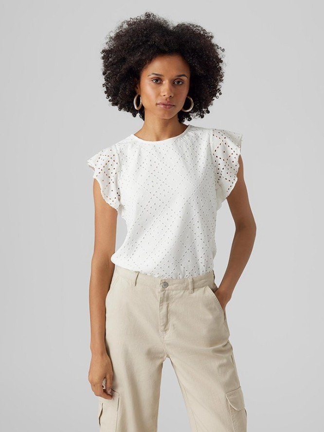 Vero Moda Koszulka "Tassa" w kolorze białym rozmiar: XL