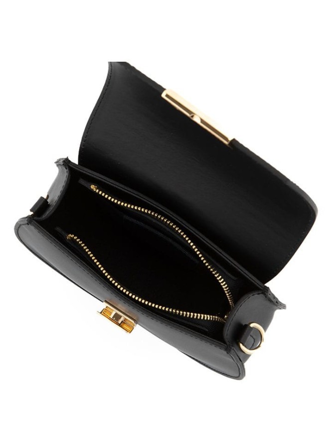 Pia Sassi Skórzana torebka "Cima Carnera" w kolorze czarno-czerwonym - 24 x 18 x 7 cm rozmiar: onesize