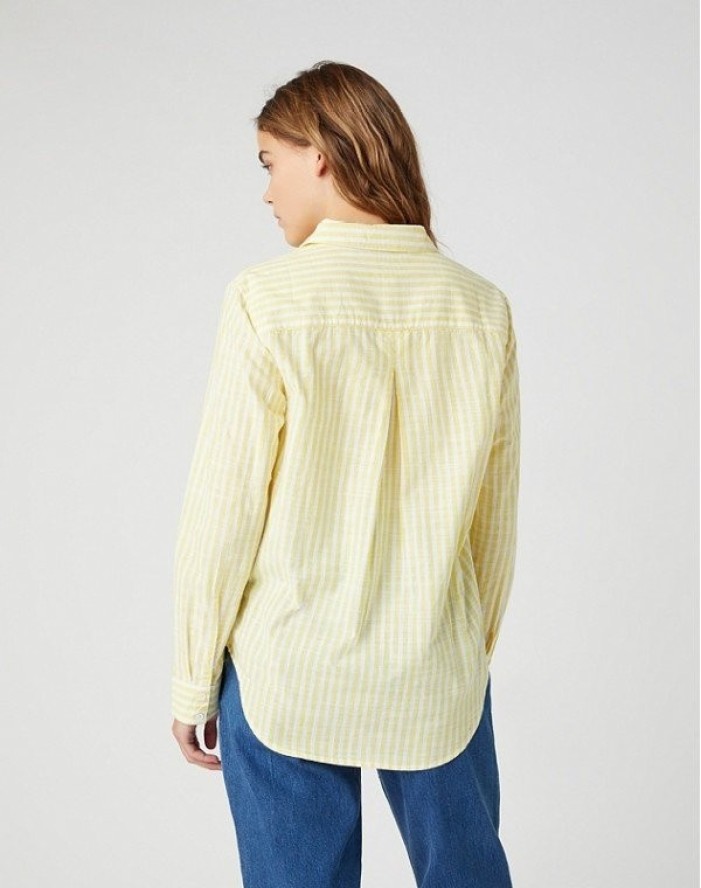 DAMSKA KOSZULA MATERIAŁOWA WRANGLER STRIPE SHIRT BUTTERCUP YELLO W5R6BDXJF 112130317