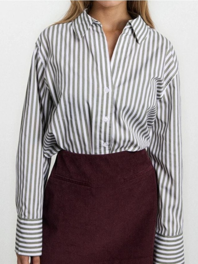 Koszula z kołnierzykiem w paski - wielobarwny