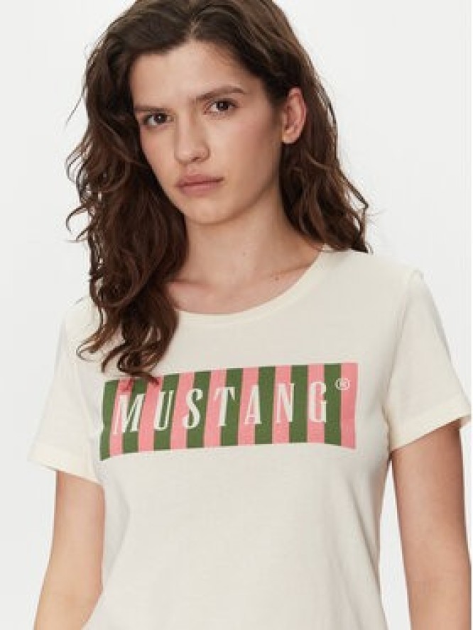Mustang T-Shirt Alma 1016138 Écru Regular Fit