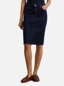 LAUREN RALPH LAUREN Spódnica jeansowa 200813134001 Granatowy Straight Fit