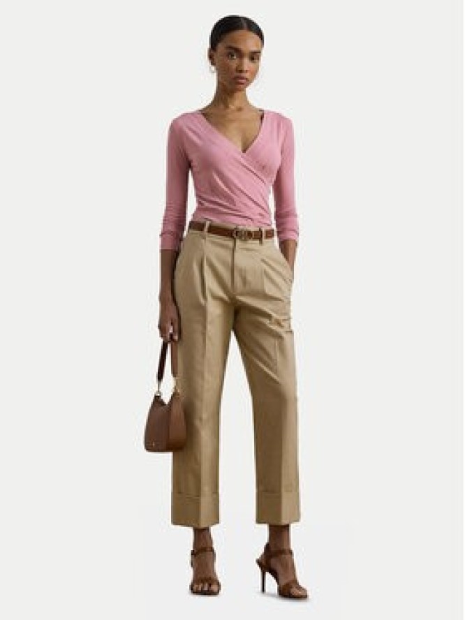 LAUREN RALPH LAUREN Bluzka 200824366027 Różowy Slim Fit